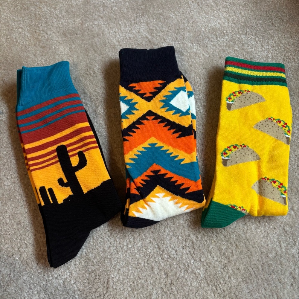 Dress Socks with Bold Patterns 3 Pack